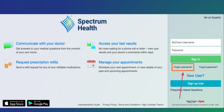Spectrum health our clinic home portal patient